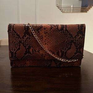 Ann Taylor Snakeskin Embossed Clutch